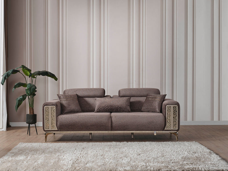 Armoni Elf 3-pieces (Sofa & Loveseat & Chair) Livingroom in White - Grey - 200-ELIF-ARM-A535-321