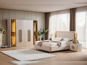 Armoni Elf Bedroom (Queen Frame With Headboard & Dresser With Mirror & Ottoman & 2 Nightstand) - 200-ELIF-ARM-A531-QBED-SET