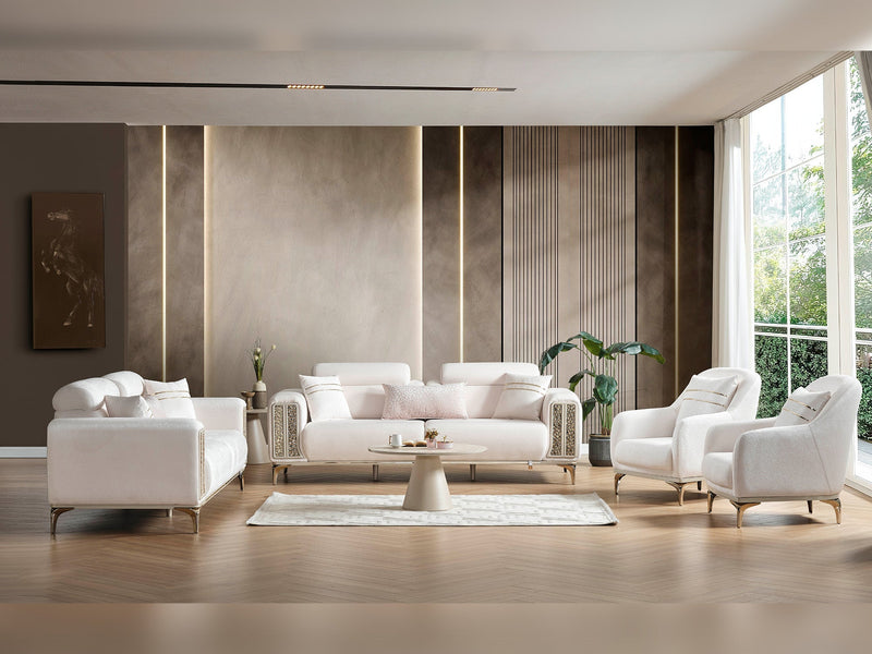 Armoni Elf Convertible Loveseat in White - 200-ELIF-ARM-A534-2