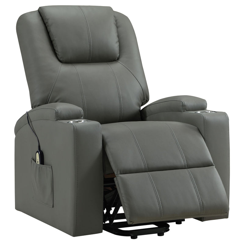 Armstrong Faux Leather Power Lift Massage Recliner Grey - 609478P