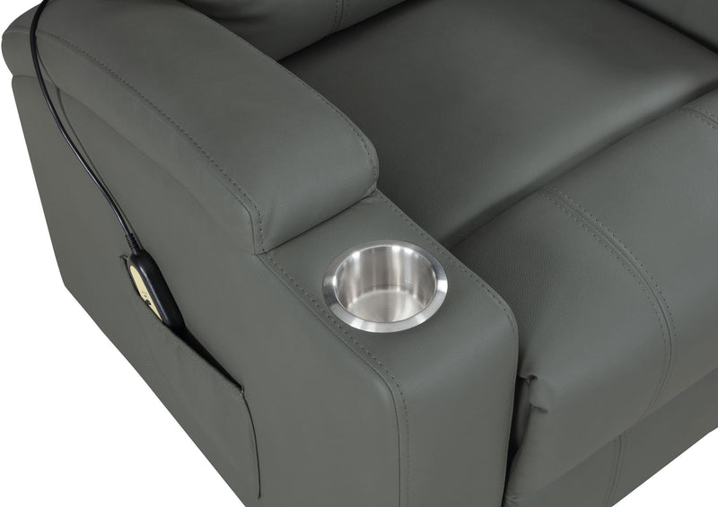 Armstrong Faux Leather Power Lift Massage Recliner Grey - 609478P