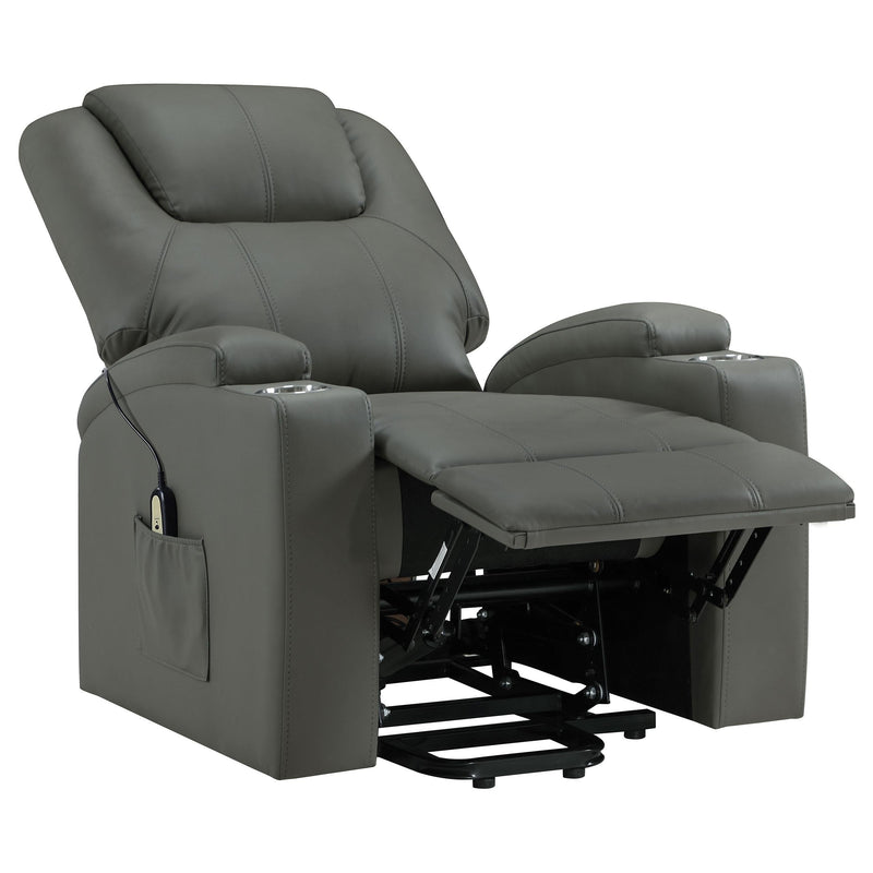 Armstrong Faux Leather Power Lift Massage Recliner Grey - 609478P