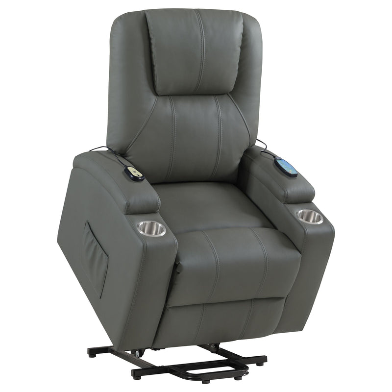 Armstrong Faux Leather Power Lift Massage Recliner Grey - 609478P
