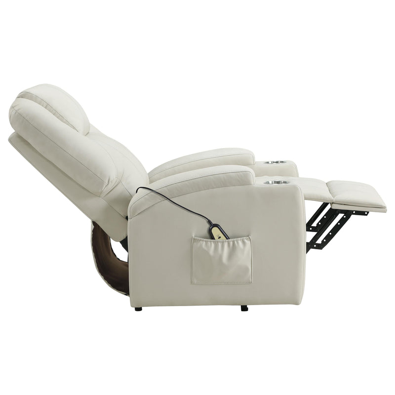 Armstrong Faux Leather Power Lift Massage Recliner Ivory - 609477P