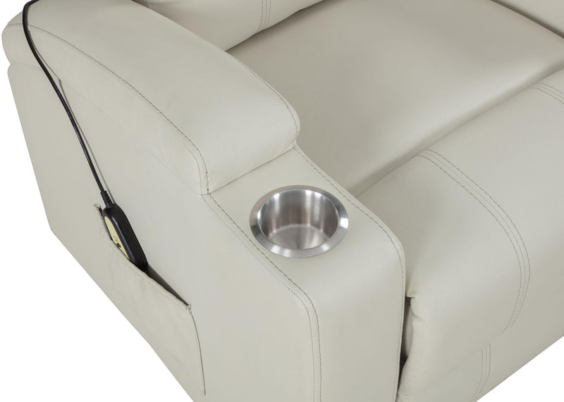 Armstrong Faux Leather Power Lift Massage Recliner Ivory - 609477P