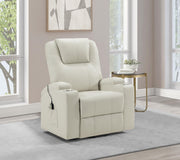 Armstrong Faux Leather Power Lift Massage Recliner Ivory - 609477P