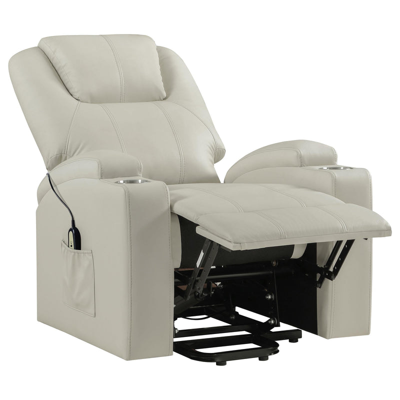 Armstrong Faux Leather Power Lift Massage Recliner Ivory - 609477P