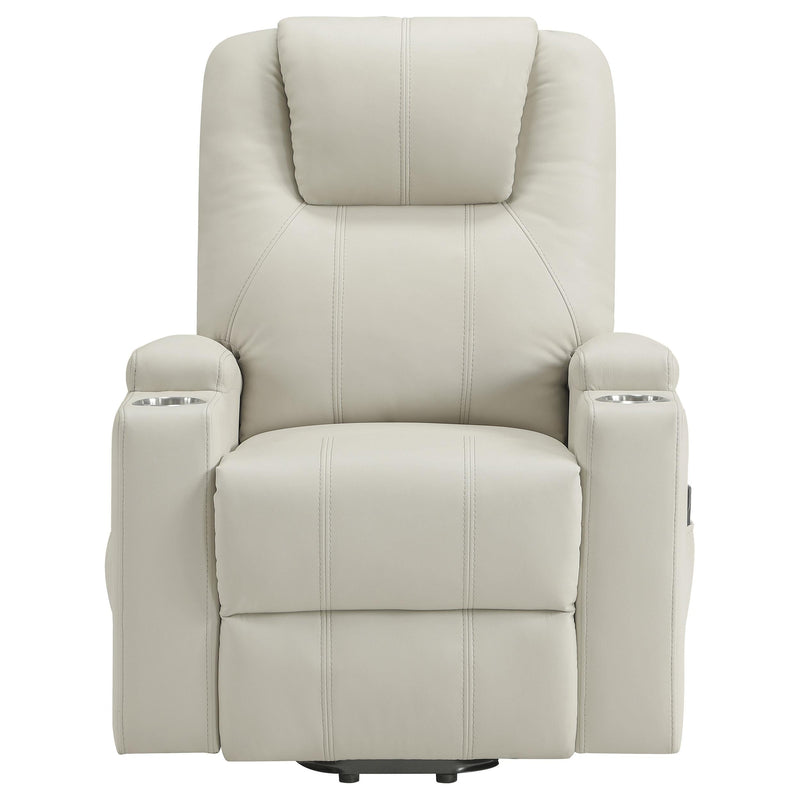 Armstrong Faux Leather Power Lift Massage Recliner Ivory - 609477P