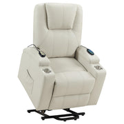 Armstrong Faux Leather Power Lift Massage Recliner Ivory - 609477P