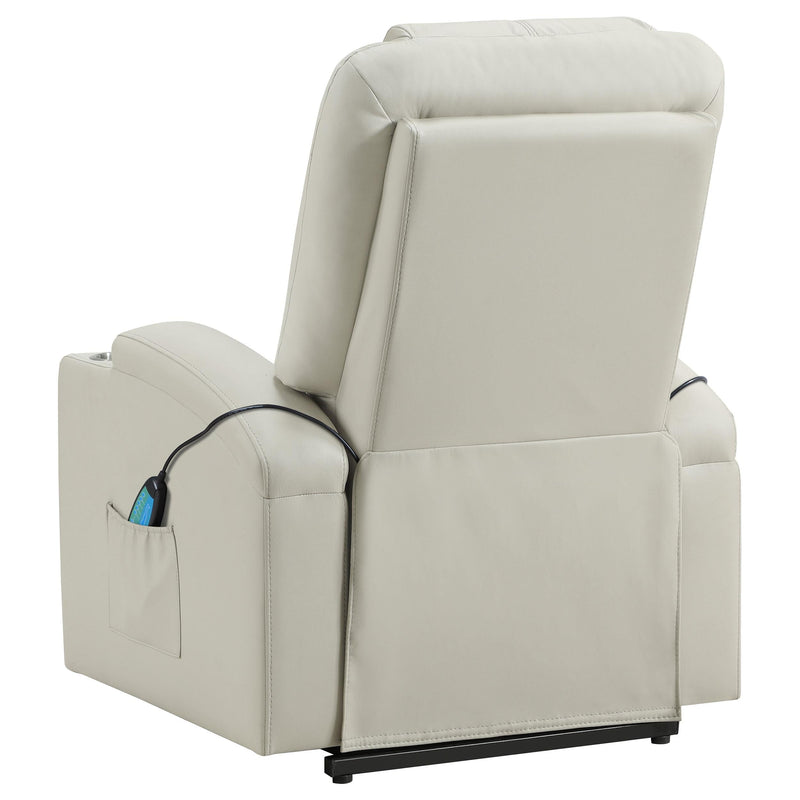 Armstrong Faux Leather Power Lift Massage Recliner Ivory - 609477P