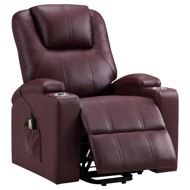 Armstrong Faux Leather Power Lift Massage Recliner Wine - 609479P