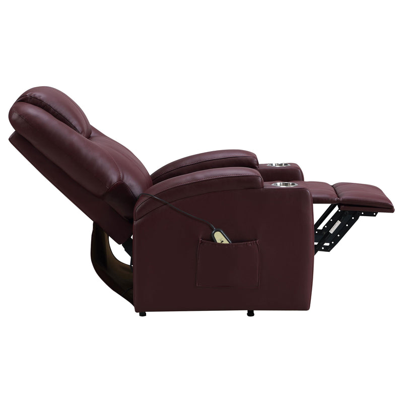 Armstrong Faux Leather Power Lift Massage Recliner Wine - 609479P