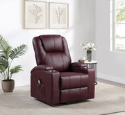 Armstrong Faux Leather Power Lift Massage Recliner Wine - 609479P