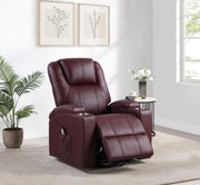 Armstrong Faux Leather Power Lift Massage Recliner Wine - 609479P
