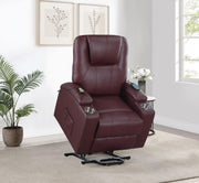 Armstrong Faux Leather Power Lift Massage Recliner Wine - 609479P