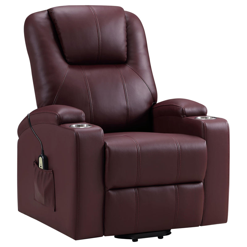 Armstrong Faux Leather Power Lift Massage Recliner Wine - 609479P