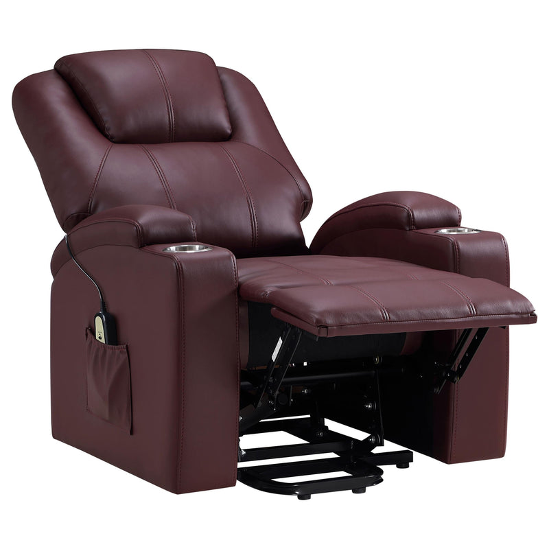 Armstrong Faux Leather Power Lift Massage Recliner Wine - 609479P