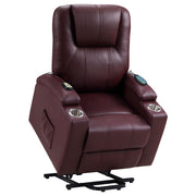 Armstrong Faux Leather Power Lift Massage Recliner Wine - 609479P