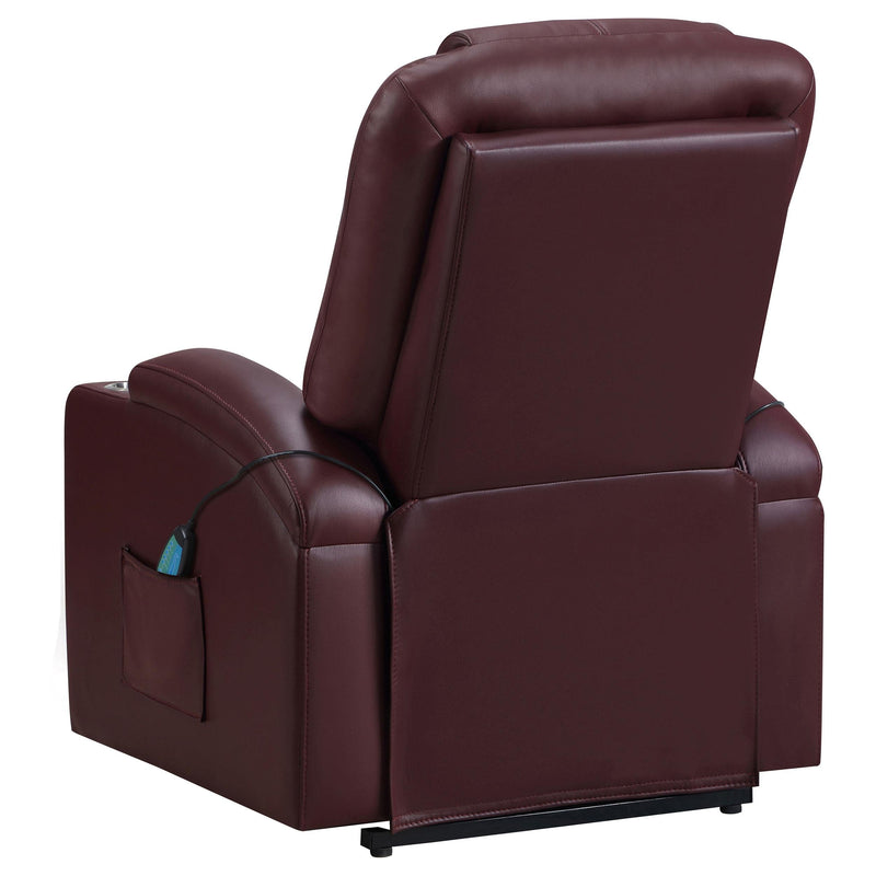 Armstrong Faux Leather Power Lift Massage Recliner Wine - 609479P