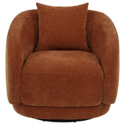 Arnaud Chenille Upholstered Swivel Accent Chair Burnt Orange - 903488