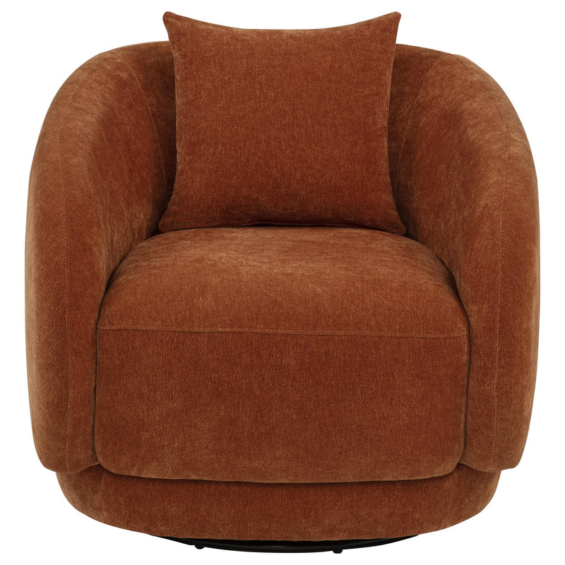 Arnaud Chenille Upholstered Swivel Accent Chair Burnt Orange - 903488