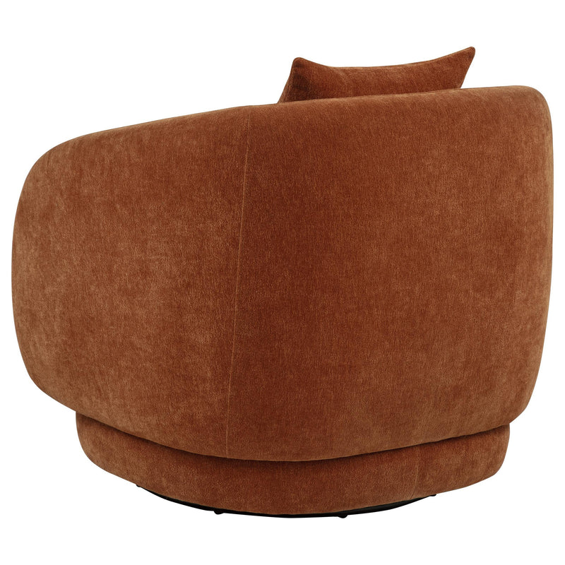 Arnaud Chenille Upholstered Swivel Accent Chair Burnt Orange - 903488