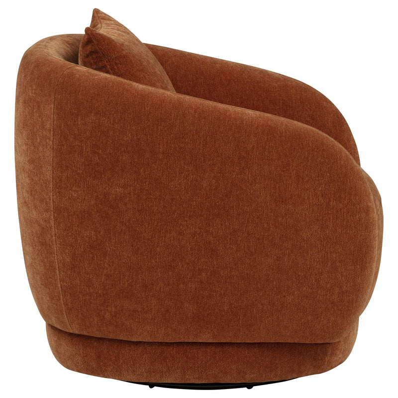 Arnaud Chenille Upholstered Swivel Accent Chair Burnt Orange - 903488