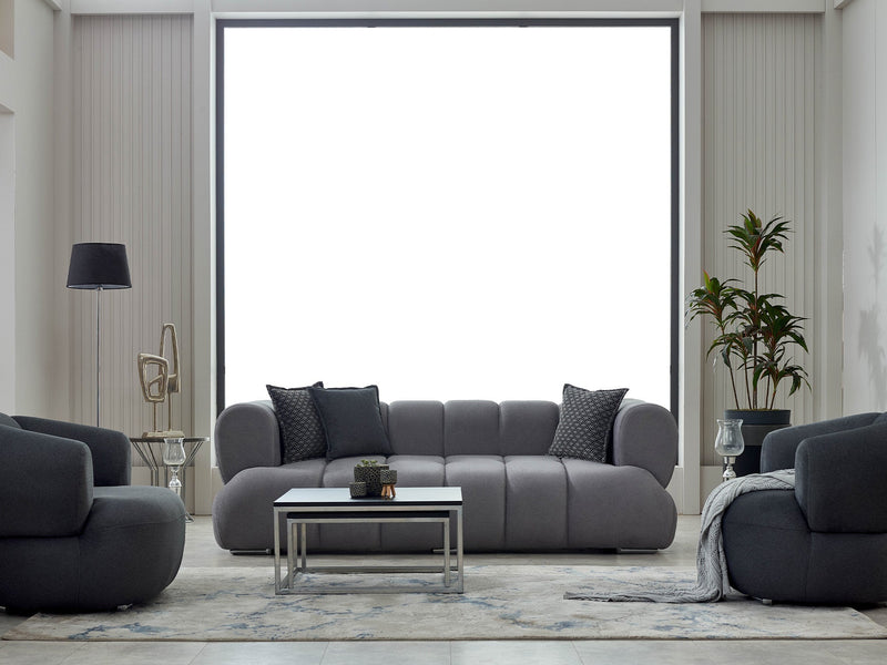 Arthur 3-pieces (Sofa & Loveseat & Chair) Livingroom in Black - 200-SIM-ART-ERATO16-321