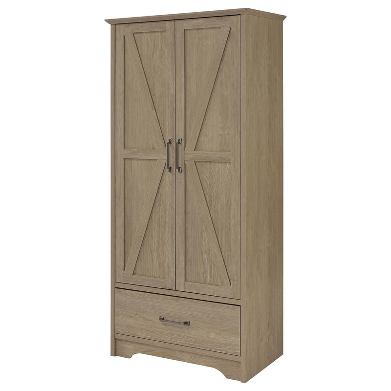Arvida 2-door Bedroom Wardrobe Storage Cabinet Armoire Latte - 950443