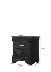 Arya - Black 2 Drawers Nightstand - B322-N