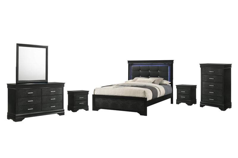 Arya - Black 5 Drawers Chest - B322-C