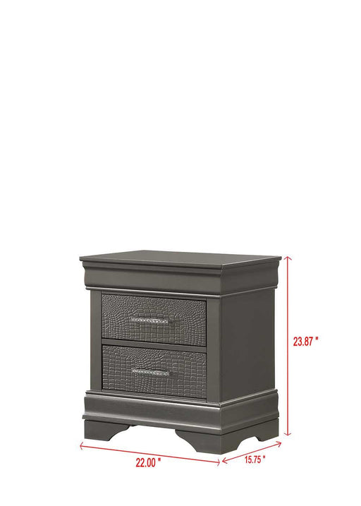 Arya - Gray 2 Drawers Nightstand - B320-N