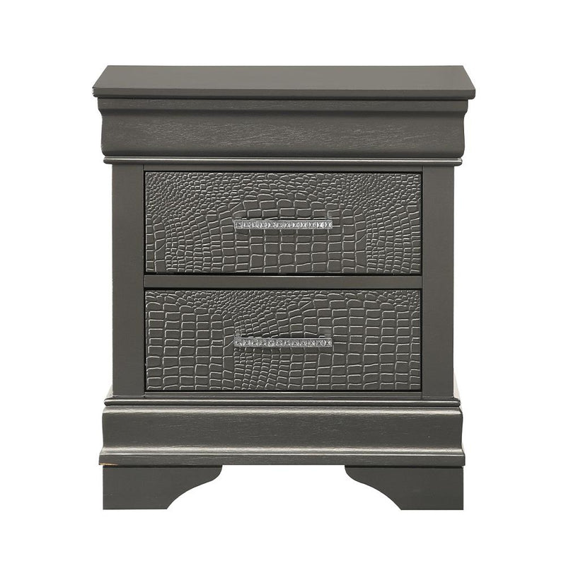 Arya - Gray 2 Drawers Nightstand - B320-N
