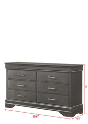 Arya - Gray 6 Drawers Dresser - B320-D