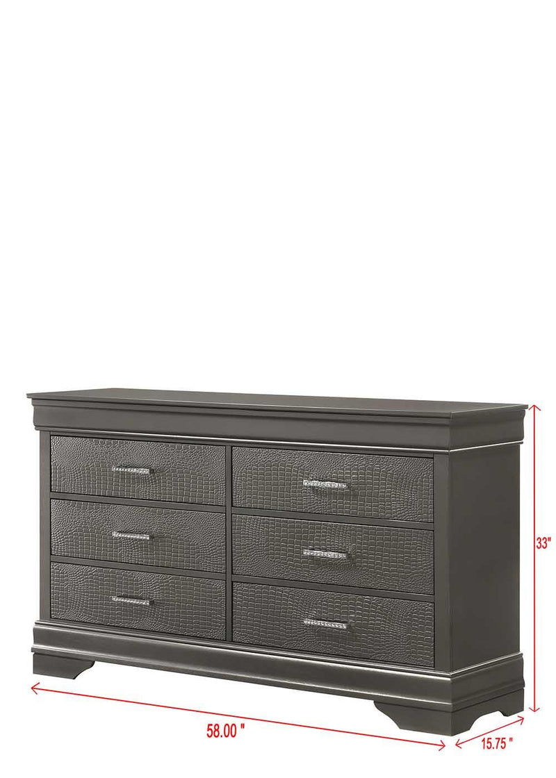 Arya - Gray 6 Drawers Dresser - B320-D