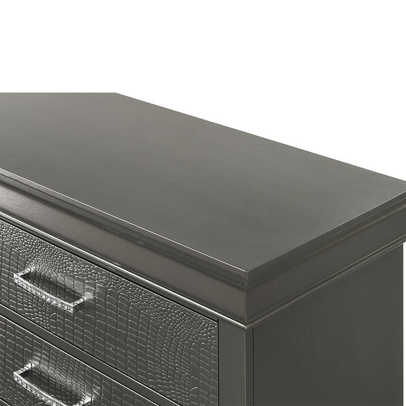 Arya - Gray King Bed, Dresser, Mirror, Chest, Nightstand - B320-KDMCN