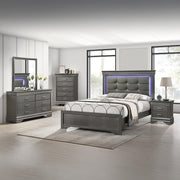 Arya - Gray King Bed, Dresser, Mirror, Nightstand - B320-KDMN