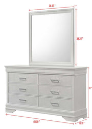 Arya - White 6 Drawers Dresser - B321-D