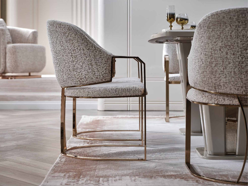 Asel Diningroom (Consol With Mirror & Dining Table & 6 Dining Chair) - 200-SAN-ASE-DT-6-SET