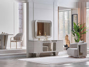 Asel Diningroom (Consol With Mirror & Dining Table & 6 Dining Chair) - 200-SAN-ASE-DT-6-SET