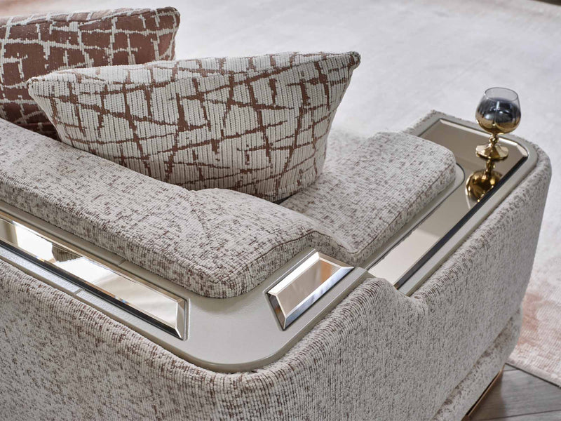 Asel Stationary Four Seat Sofa in Cream - 200-SAN-ASE-CRE-4