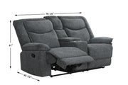 Ashbrook - Charcoal Manual Recliner Loveseat with Storage Console and Cup Holder - L623-L