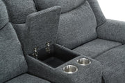 Ashbrook - Charcoal Manual Recliner Loveseat with Storage Console and Cup Holder - L623-L