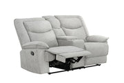 Ashbrook - Light Gray Manual Recliner Loveseat with Storage Console and Cup Holder - L624-L