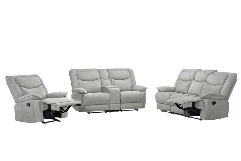 Ashbrook - Light Gray Manual Reclining, Storage Console, Cup Holder - L624-SLR