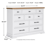 Ashbryn California King Panel Storage Bed and Dresser in White/Natural - PKG016979
