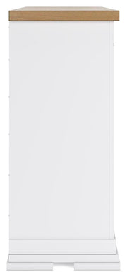 Ashbryn California King Panel Storage Bed and Dresser in White/Natural - PKG016979