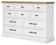 Ashbryn California King Panel Storage Bed and Dresser in White/Natural - PKG016979