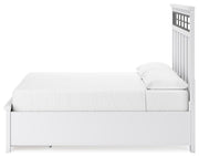 Ashbryn California King Panel Storage Bed, Dresser and 2 Nightstands in White/Natural - PKG016980