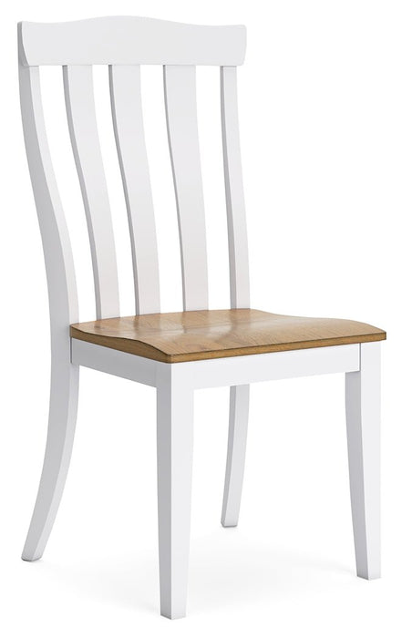 Ashbryn Dining Table and 6 Chairs in White/Natural - Gate FurnitureDining Room Set